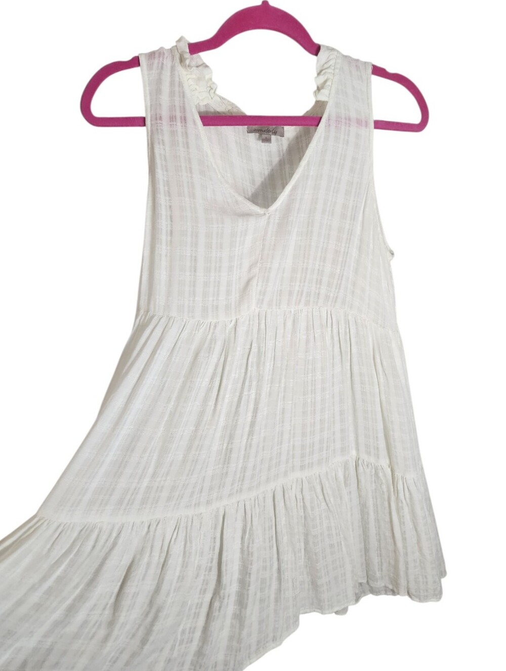 Wonderly White Cream Boho Cottagecore Tiered Dress